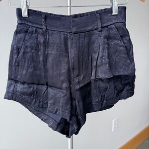 Free People black satin shorts